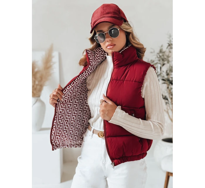 URBANELLE dámská prošívaná vesta bordó FashionStreet TY4972