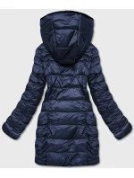 Tmavě modrá oboustranná dámská bunda - kožíšek (b8052-3)