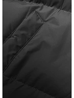 Dlouhá černá hrubší dámská bunda s kapucí model 21246152 - J.STYLE Dlouhá černá hrubší dámská bunda s kapucí model 21246152 - J.STYLE