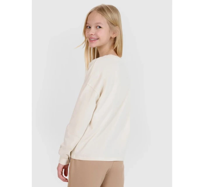 Dívčí oversize hladký rukáv s dlouhým rukávem 4F 4FJWSS25TLONF377-12S