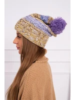 Pola fleecová čepice K267 fialová+žlutá Pola fleecová čepice K267 fialová+žlutá