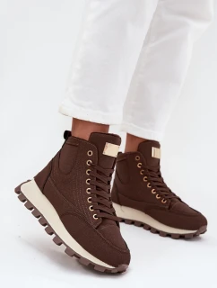 Zateplené dámské trapery na platformě hnědé model 21712197 - Boto