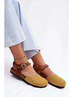 Kožené Semišové Dámské Sandály S Uzavřenými Prsty Maciejka H7365-07 Žluté