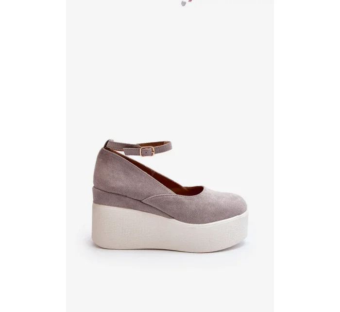 Dámské espadrilky na klínově šedé Malla