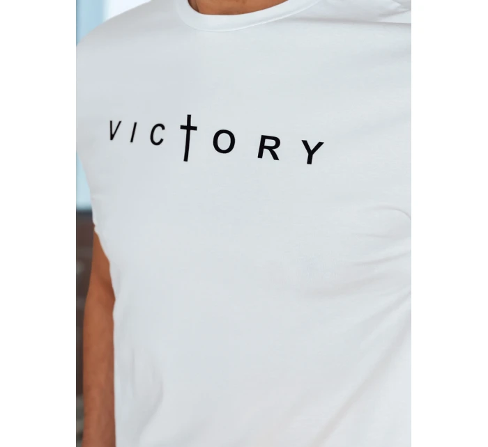 Pánské tričko s potiskem bílé model 21987944 - Dstreet Pánské tričko s potiskem bílé model 21987944 - Dstreet