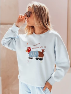 Dámská oversize mikina s výšivkou DOGSWEETY modrá FashionStreet BY1479