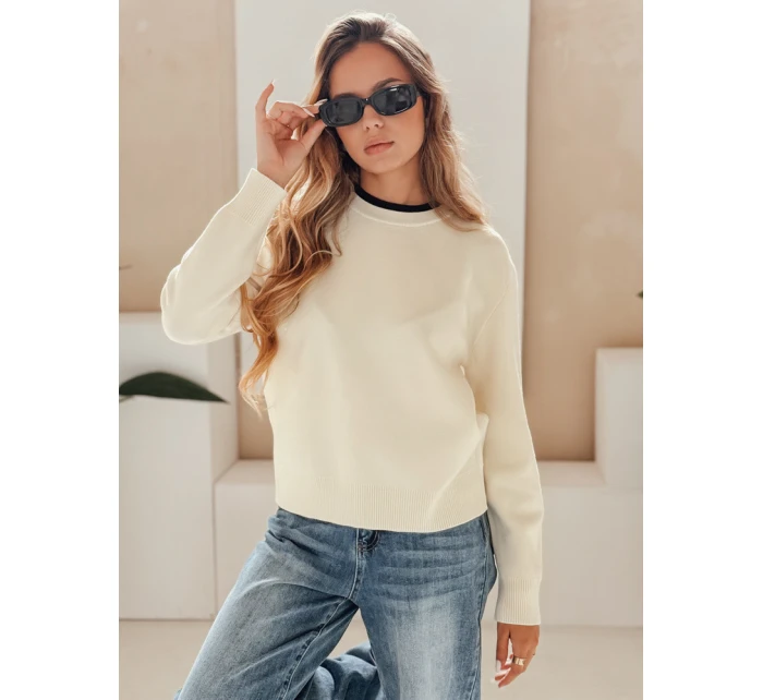 Dámský základní svetr ecru Dstreet model 21990978 - FashionStreet