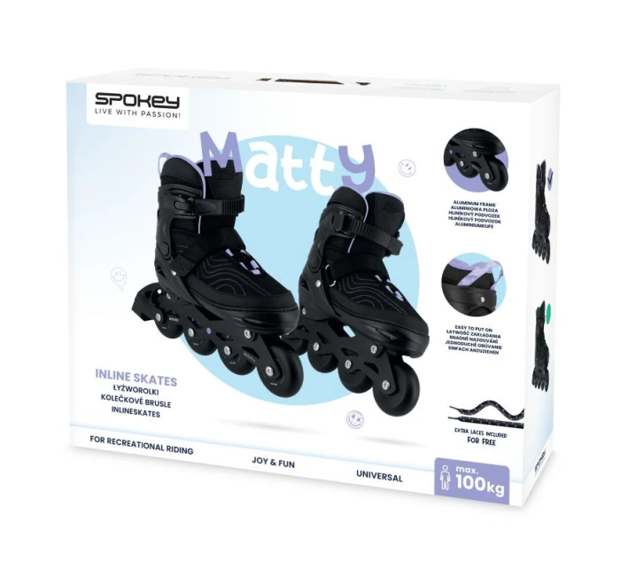 Kolečkové brusle Spokey Matty SPK-943451 r. 35-38 Kolečkové brusle Spokey Matty SPK-943451 r. 35-38