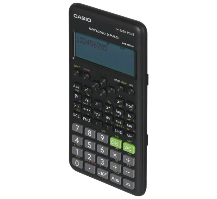 CASIO FX-82ESPLUS-2 VĚDECKÁ KALKULAČKA, 252 FUNKCÍ, 77X162MM, ČERNÁ KRABIČKA