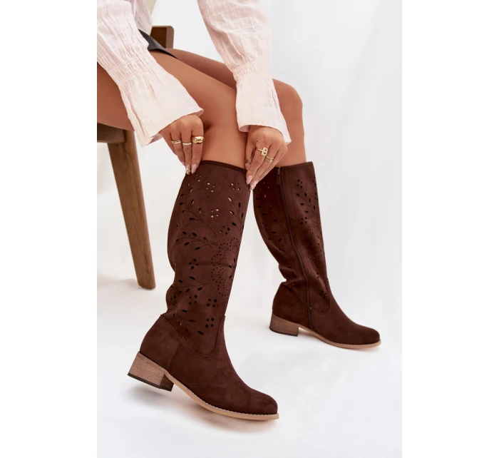 dámské vysoké boty na čokoládové model 21821933 - Boto dámské vysoké boty na čokoládové model 21821933 - Boto