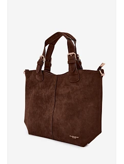 Hnědá kabelka z imitace semiše model 22111656 - Flora&Co