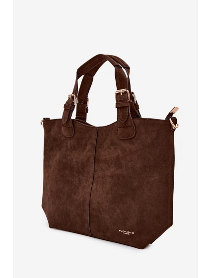 Hnědá kabelka z imitace semiše Clarette