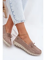Dámské Mokasíny Z Přírodního Semiše S Mašlí Vinceza Béžové