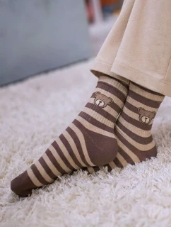 Pruhované dětské ponožky s medvídkem 1184.061