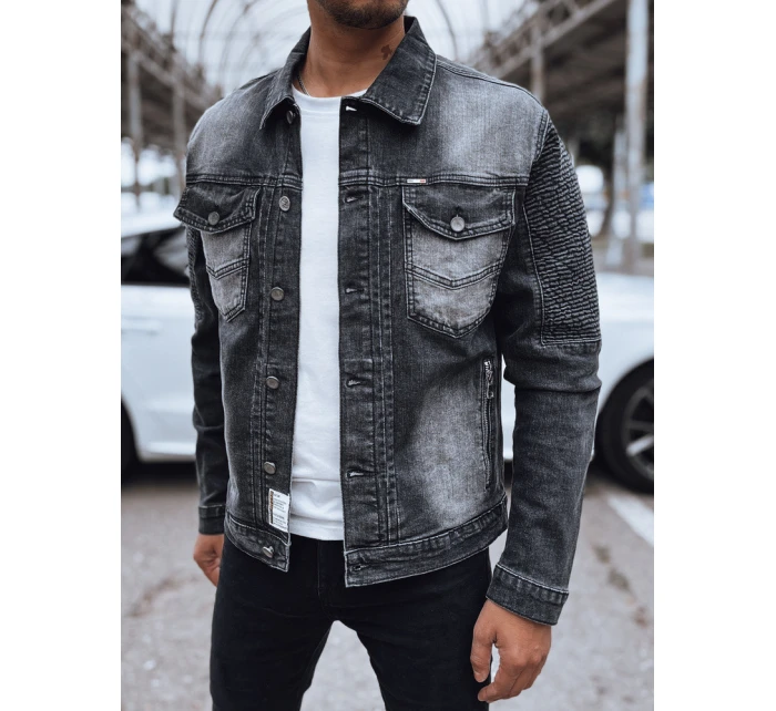 Pánská džínová bunda černá FashionStreet TX4719 Pánská džínová bunda černá FashionStreet TX4719