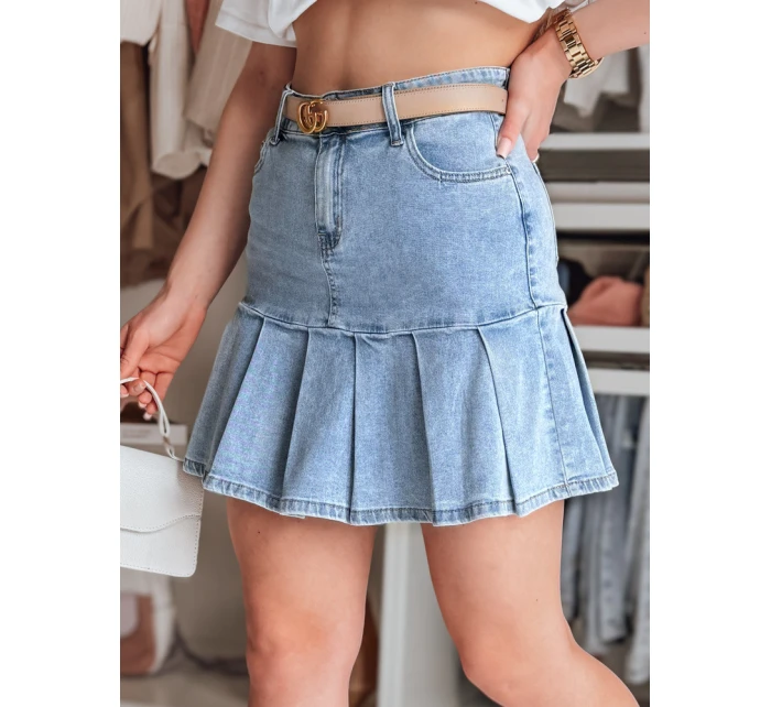 džínová mini sukně s volánky MIRABELL modrá FashionStreet CY0506