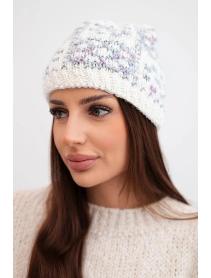 Dámská zimní vlněná čepice s ozdobnými krystalky K399 černá