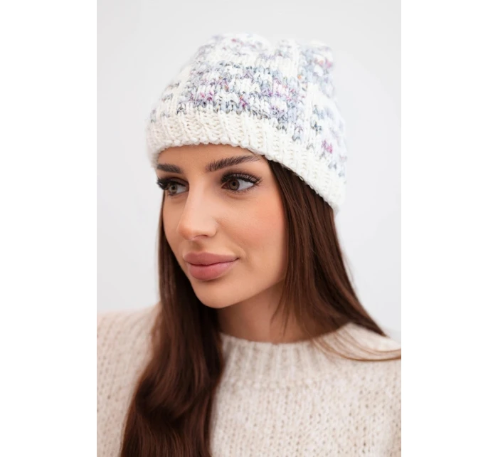 Dámská zimní vlněná čepice s ozdobnými krystalky K399 černá