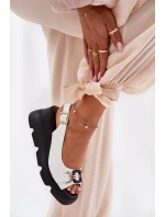 Dámské Kožené Sandály Na Klínu A Platformě S Dekorací Artiker 56C1588 Bílé