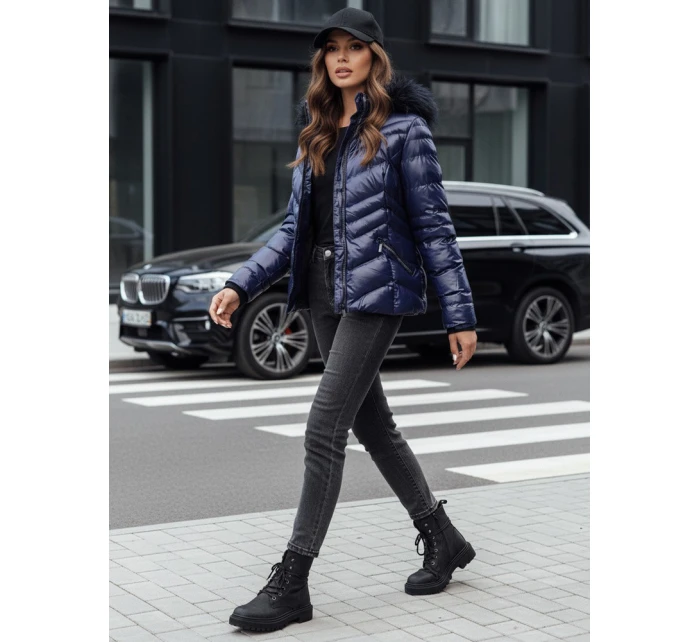 Dámská zimní bunda s kapucí CRUNKIES navy blue FashionStreet TY4491