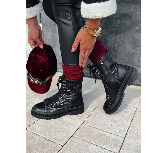 Dámské vázané kozačky CITYSTRY s hrubou podrážkou černé FashionStreet ZY0539