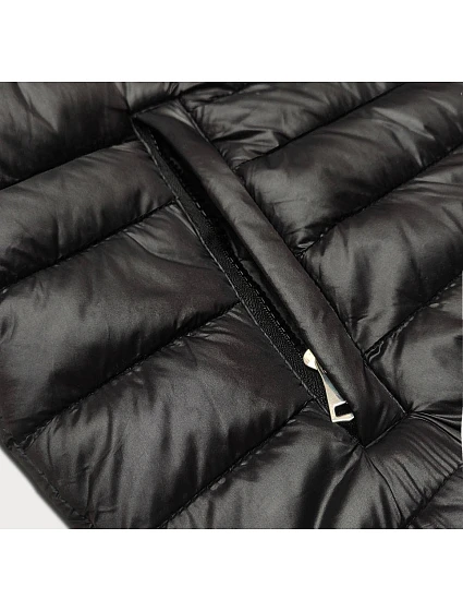 Černá dámská prošívaná bunda s kapucí model 18311070 - S'WEST Černá dámská prošívaná bunda s kapucí model 18311070 - S'WEST
