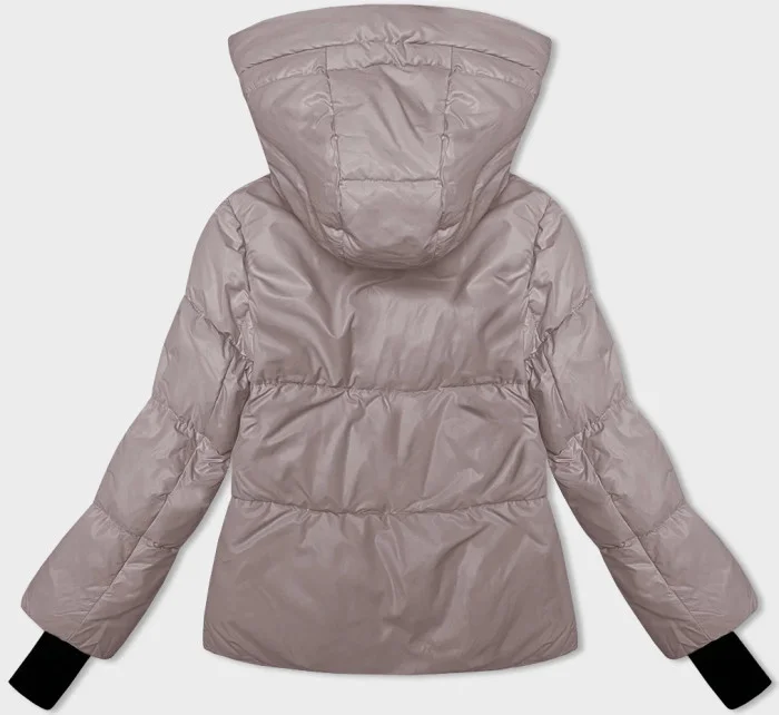 Světle růžová péřová dámská zimní bunda s kapucí model 21247513 - Glakate