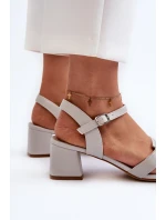 Dámské sandály na vysokém podpatku vyrobené z eko kůže Sergio Leone Grey Dámské sandály na vysokém podpatku vyrobené z eko kůže Sergio Leone Grey