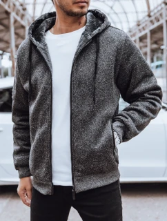 Pánská rozepínací zateplená mikina tmavě šedá Dstreet model 21970283 - FashionStreet