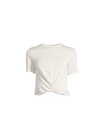 CASALL Delight Short Wrap Tee bílá