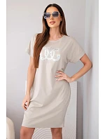 Dámské viskózové šaty s krátkým rukávem a ozdobným potiskem fango Dámské viskózové šaty s krátkým rukávem a ozdobným potiskem fango