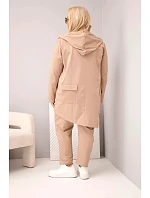 Dámský bavlněný komplet Plus Size s mikinou a kalhotami fango Dámský bavlněný komplet Plus Size s mikinou a kalhotami fango