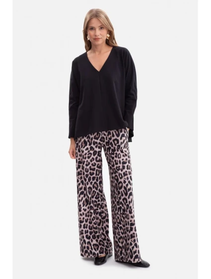 model 21379906 Pletený svetr s výstřihem do V černý - BeWear