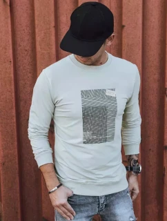 Pánská mikina s potiskem béžová model 21966034 - Dstreet