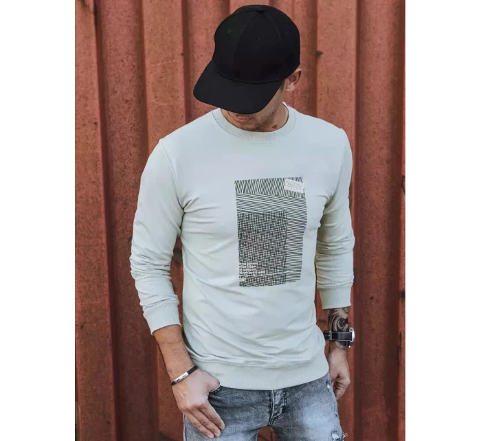 Pánská mikina s potiskem béžová model 21966034 - Dstreet Pánská mikina s potiskem béžová model 21966034 - Dstreet