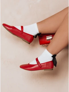 Dámské baleríny na zip ELLICAN červené FashionStreet ZY0661