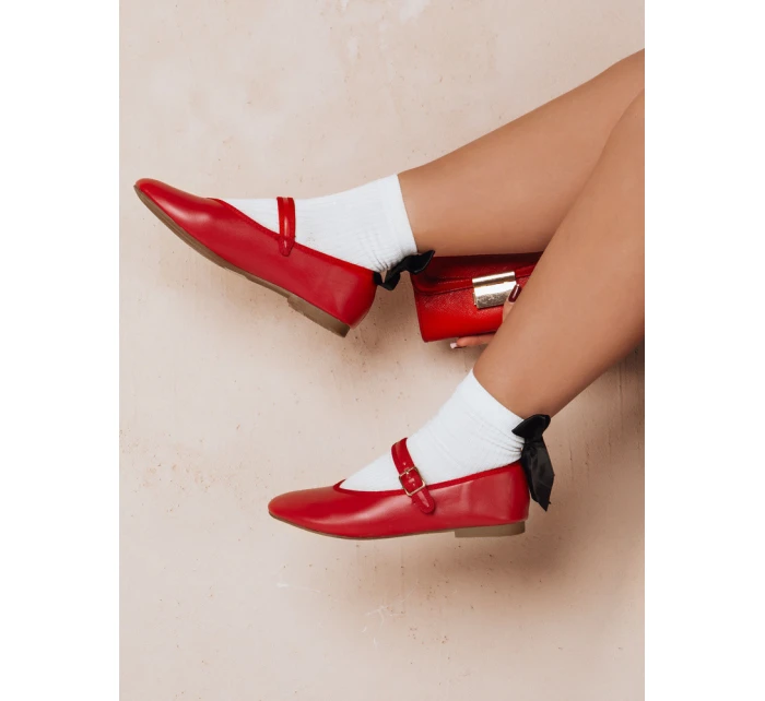 Dámské baleríny na zip ELLICAN červené FashionStreet ZY0661