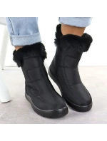 Dámské ploché zateplené sněhule černé Potocki KI24322 Dámské ploché zateplené sněhule černé Potocki KI24322