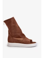 Zazoo 3441 Dámské semišové sandály s hnědým svrškem Zazoo 3441 Dámské semišové sandály s hnědým svrškem