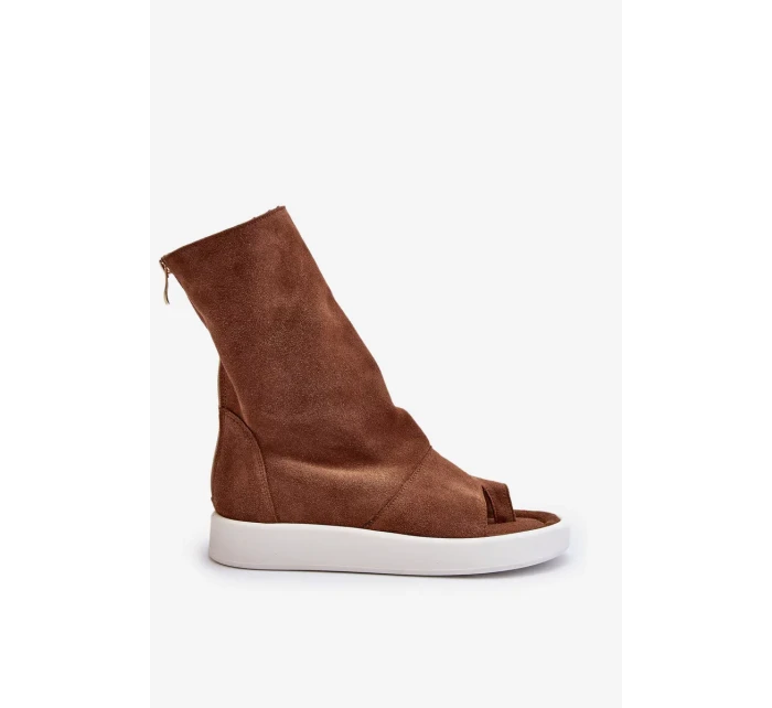 Zazoo 3441 Dámské semišové sandály s hnědým svrškem Zazoo 3441 Dámské semišové sandály s hnědým svrškem
