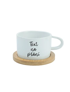 TEXT NA PŘÁNÍ - bílý keramický hrníček Makronka 200 ml