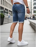 Pánské džínové šortky s páskem modré FashionStreet SX2575