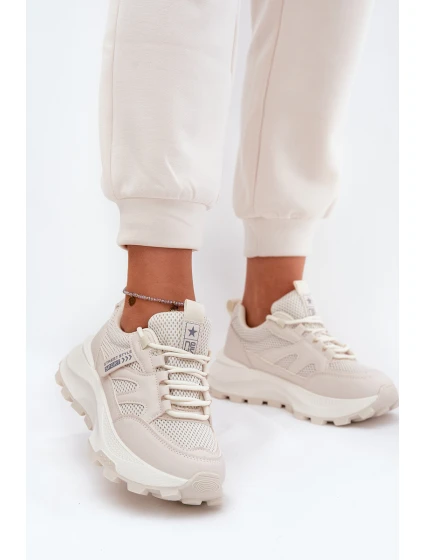Sportovní boty sneakers dámské na silné podrážce béžové Prononice Sportovní boty sneakers dámské na silné podrážce béžové Prononice