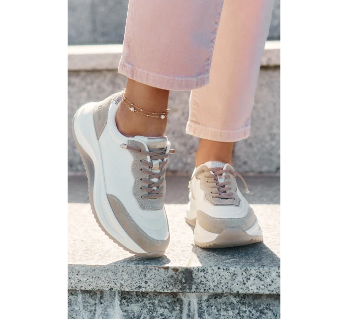 Dámské Semišové Tenisky Na Platformě Big Star RR274A344 HI-POLY SYSTEM Béžové Dámské Semišové Tenisky Na Platformě Big Star RR274A344 HI-POLY SYSTEM Béžové