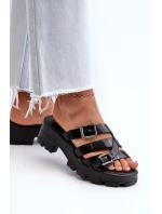 Dámské pantofle na nízkém podpatku ZAXY černé