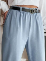 Dámské kalhoty chinos s páskem TAILANDI modrá FashionStreet UY2550