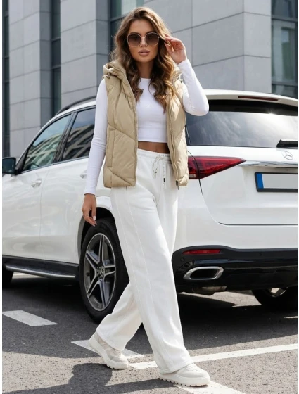 Dámská prošívaná vesta LIKEHUGS béžová FashionStreet TY4979