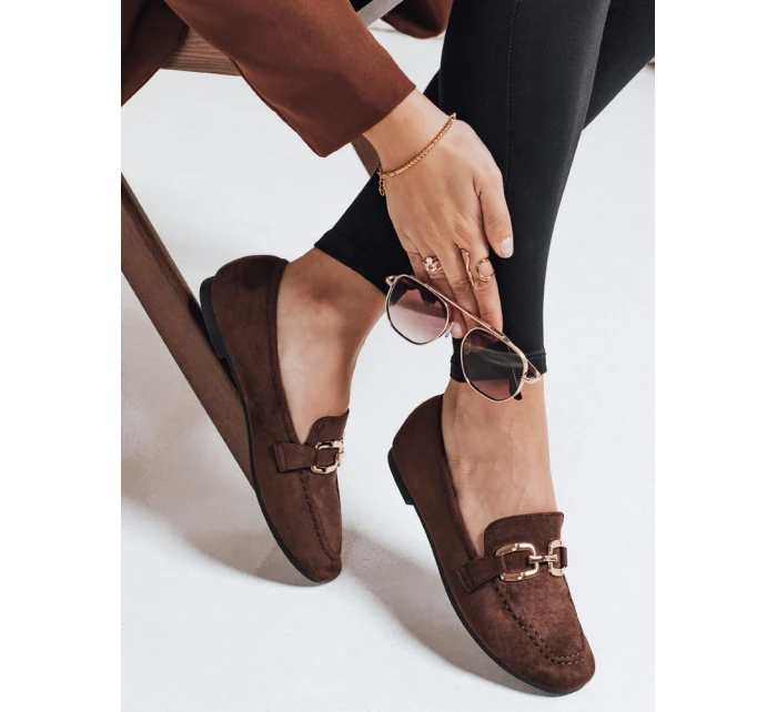 Dámské semišové hnědé mokasíny FashionStreet ZY1177