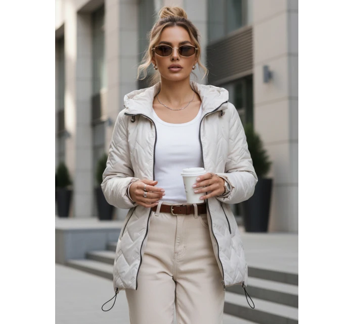 Kurtka przejściowa damska pikowana z kapturem  model 22025045 - FashionStreet