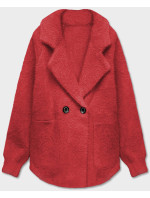 Krátký červený přehoz přes oblečení typu alpaka (CJ65)